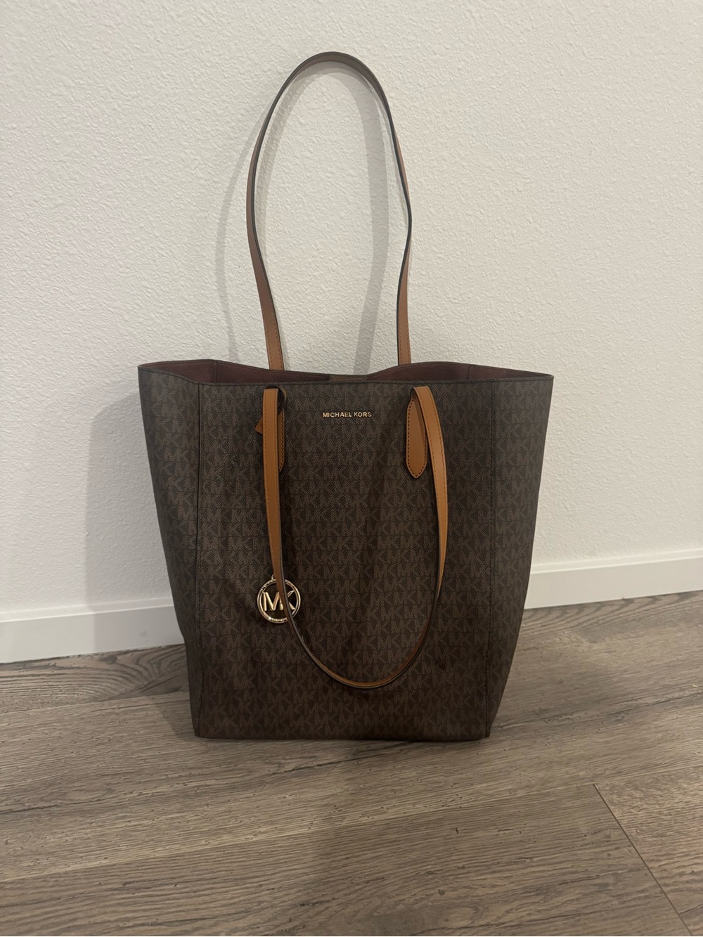 Michael Kors Brown and Tan Logo Tote